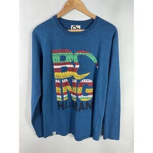 Being‎ Human Men's XL Blue Multicolor Long Sleeve T-Shirt - Fits Like Small